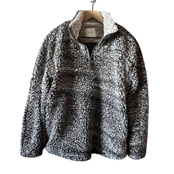 Women's S Thread & Supply Fleece Quarter Zip Pullover Charcoal Sherpa - Picture 1 of 8